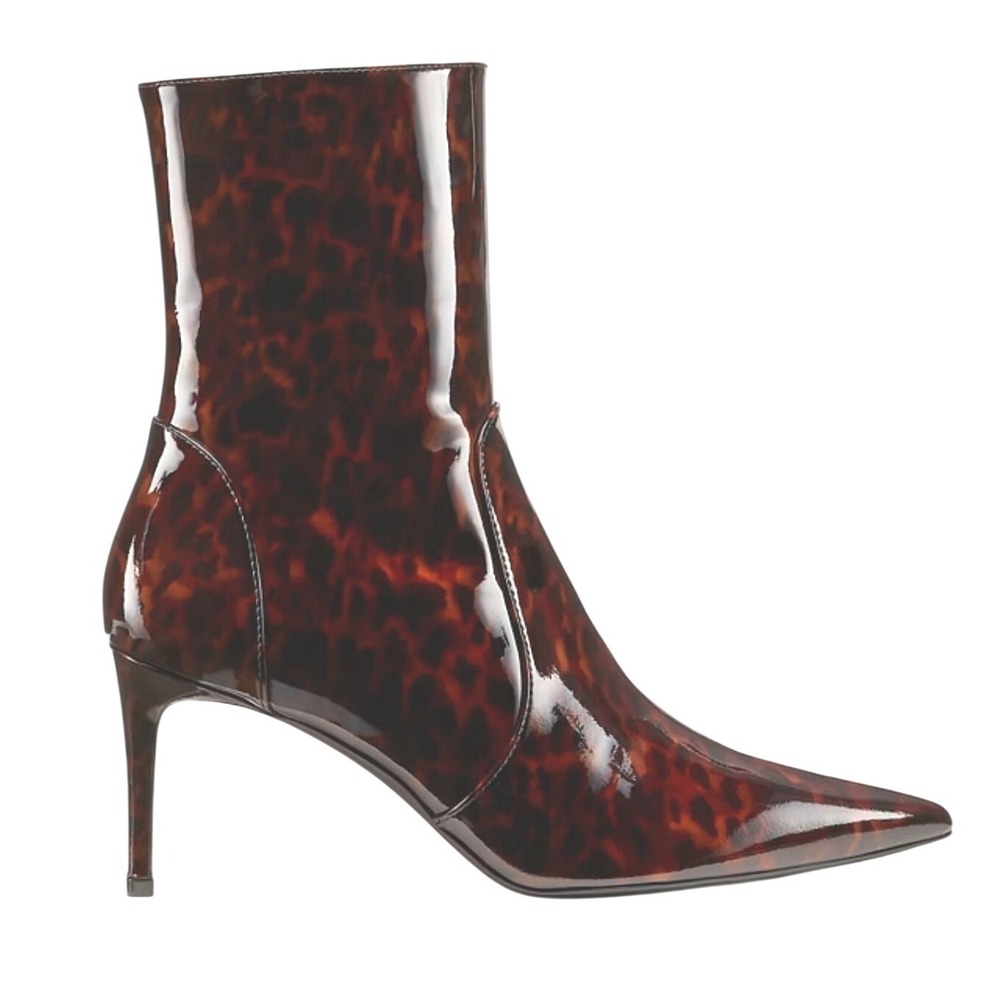 NIB✨ Stuart Weitzman Women's Glossy Tortoiseshell Brown Ankle Boots